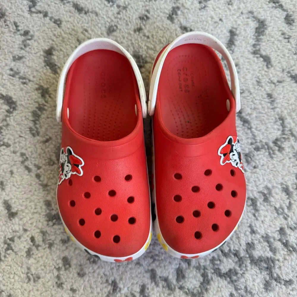 CROCS Disney Minnie Mouse Fun Lab Classic Clog Toddler Kids Size 13C